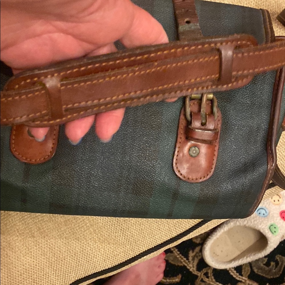 Ralph Lauren Green and Brown Messenger Bag with Leather Straps - Picture 11 of 12
